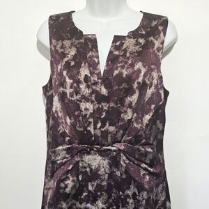 Classic Sleeveless Dress Size 8 Purple Gray Ann Taylor Factory Dressy Party